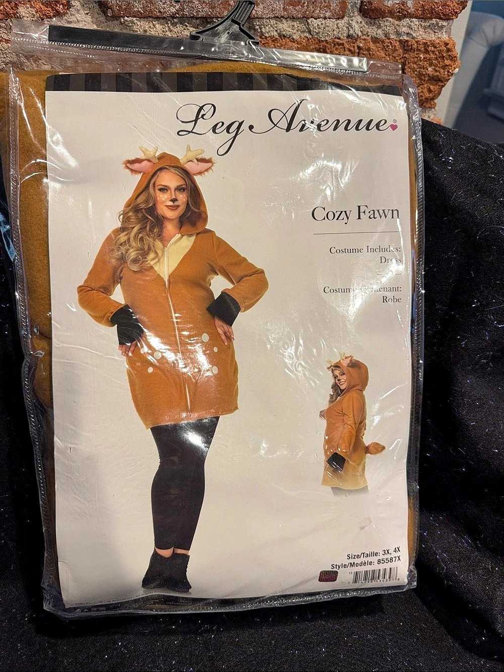 Leg Avenue Cozy Fawn Brown & Black NWT Size 3X/4X